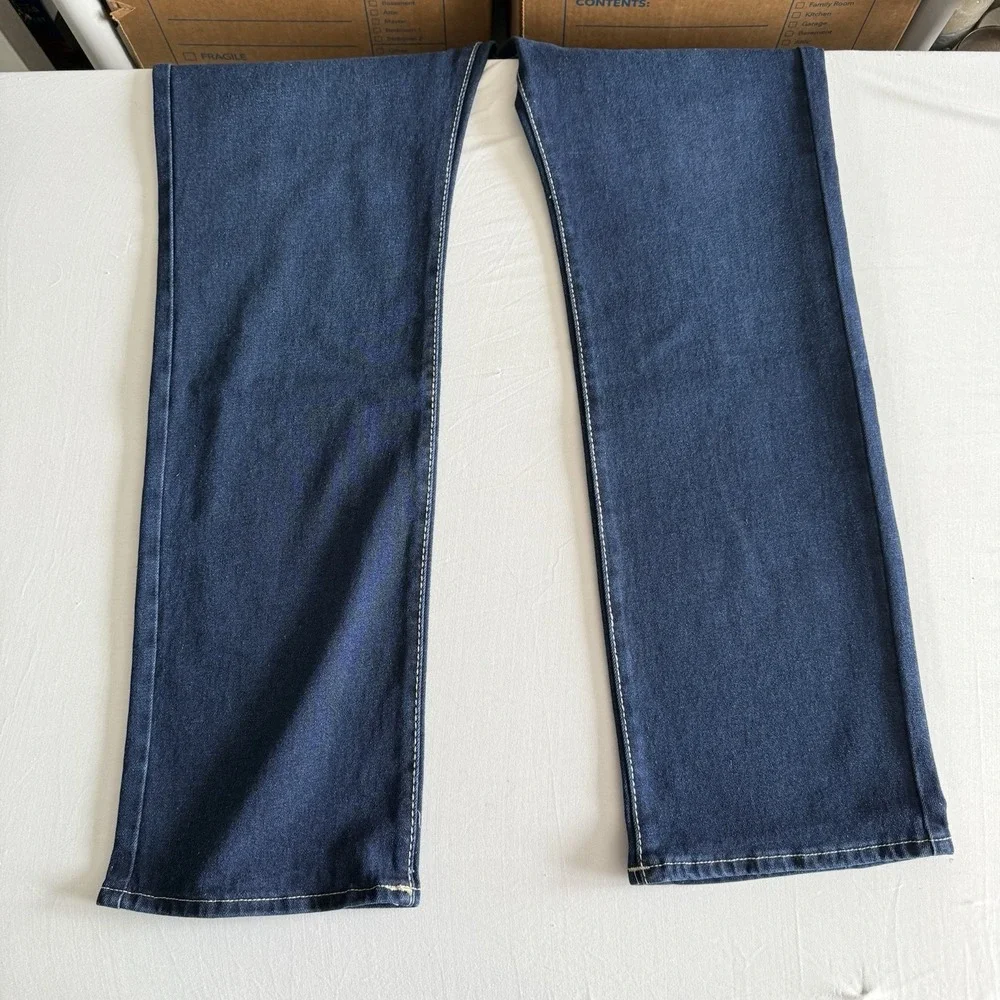 True Religions Ricky Big T Flap Straight Jeans Mens 38x34 Relaxed Dark Artic